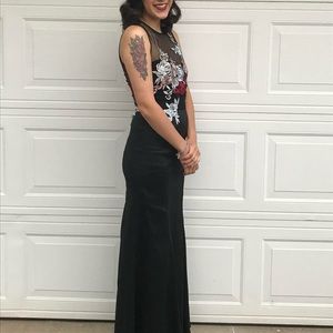 Floral & black formal gown